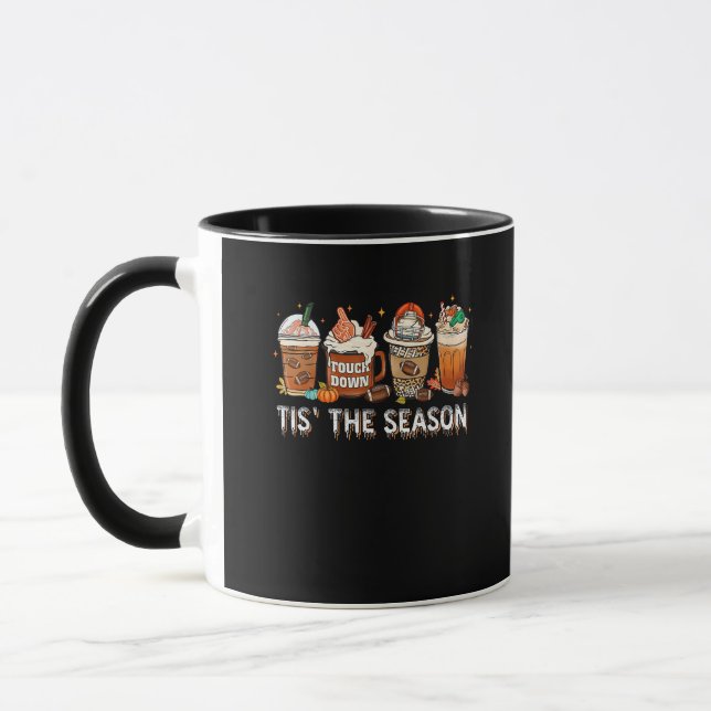 Das ist die Jahreszeit Fußball Pumpkin Gewürz Hall Tasse (Links)