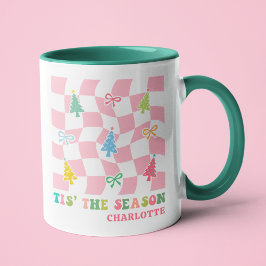 Das ist die Jahreszeit Groovy Pink Coquette Weihna Tasse
