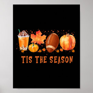 Das ist die Jahreszeit Leopard Pumpkin Football Ha Poster