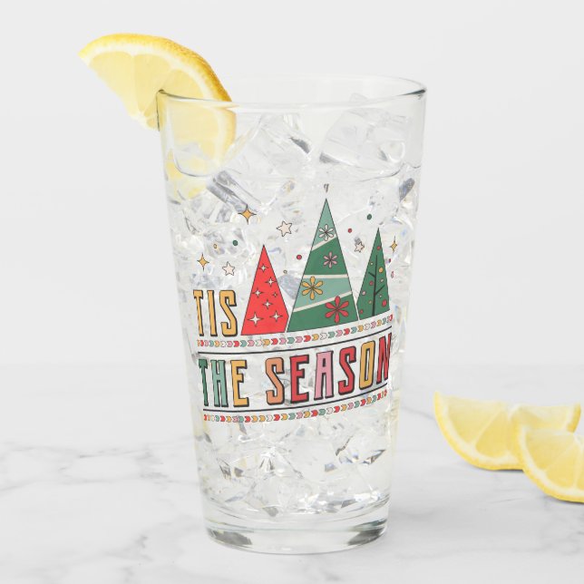 Das ist die Jahreszeit Moderne Weihnachtstypografi Glas (Vorderseite Ice)