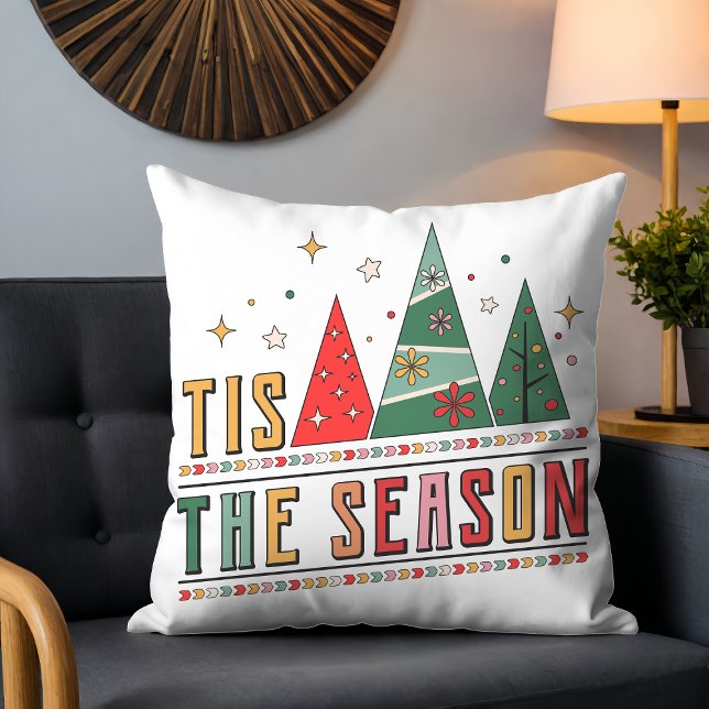 Das ist die Jahreszeit Moderne Weihnachtstypografi Kissen (Von Creator hochgeladen)