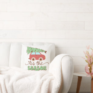 Das ist die Jahreszeit Retro Groovy Weihnachtsfeie Kissen