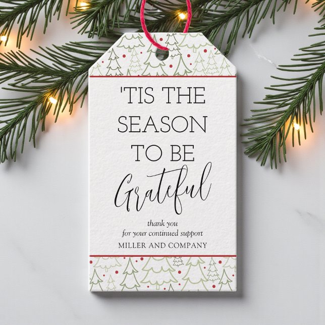 "Das ist die Jahreszeit, um dankbar Weihnachten in Geschenkanhänger (Von Creator hochgeladen)