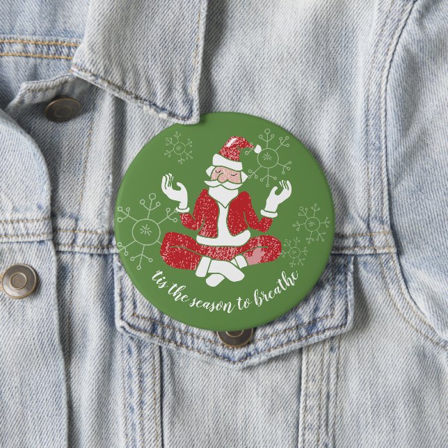 Das ist die Jahreszeit, um den Yoga Santa zu durch Button (Beispiel)