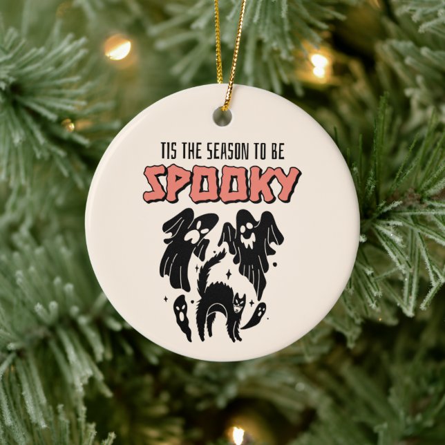Das ist die Jahreszeit, um ein unheimlich gruselig Keramik Ornament (Baum)