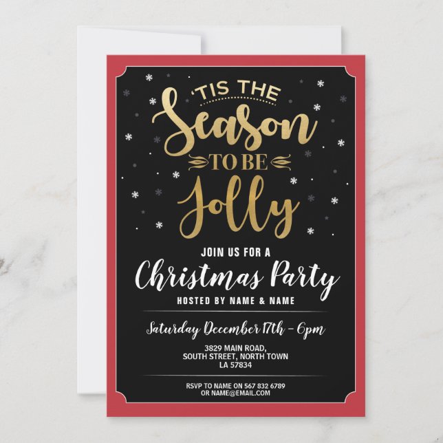 "Das ist die Jahreszeit, um jolle Weihnachten Part Einladung (Vorderseite)