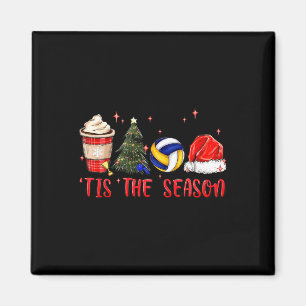 Das ist die Jahreszeit Volleyball-Weihnachtsmannmü Magnet