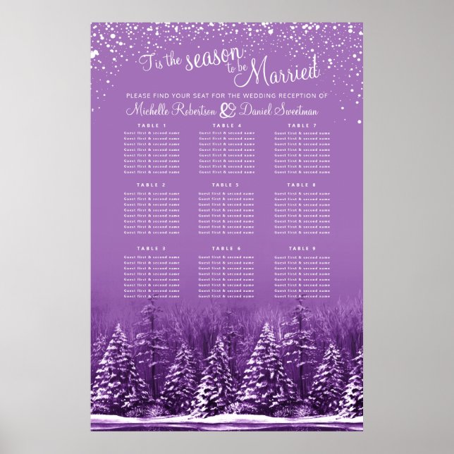 Das ist die Jahreszeit Winter Hochzeit lila Sitzpl Poster (Vorne)