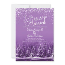 Das ist die Jahreszeit Winterhochzeit lila Piniens