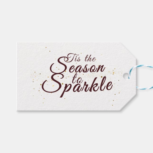Das ist die Jahreszeit zum Sparkle, Weihnachtseleg Geschenkanhänger (Vorderseite (Horizontal))