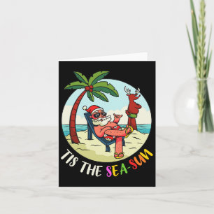 Das ist die Meeressonne Funny Santa Beach Sommer W Karte