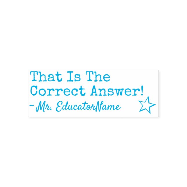 "Das ist die richtige Antwort!" Tutor Rubber Brief Permastempel (Design)