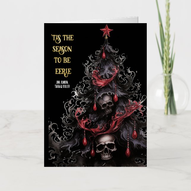 Das ist die Saison Eerie Goth Skull Weihnachtsbaum (Vorderseite)