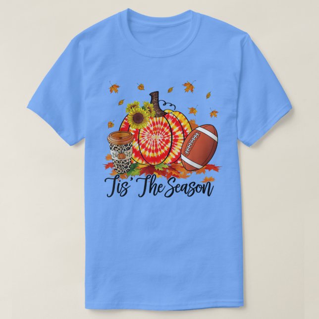 Das ist die Saison Fußball Orange Gefärbte Krawatt T-Shirt (Design vorne)