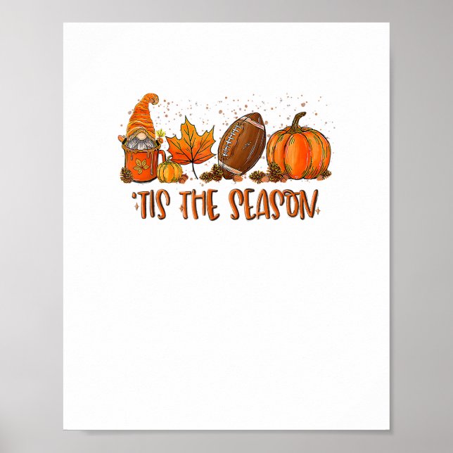 Das ist die Saison Fußball Sport Herbst Kürbis als Poster (Vorne)