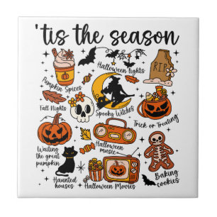 'Das ist die Saison Halloween Doodles Fliese