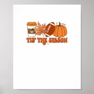 Das ist die Saison Pumpkin Leaf Erntedank Football Poster