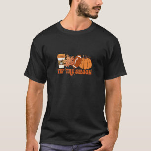 Das ist die Saison Pumpkin Leaf Erntedank Football T-Shirt