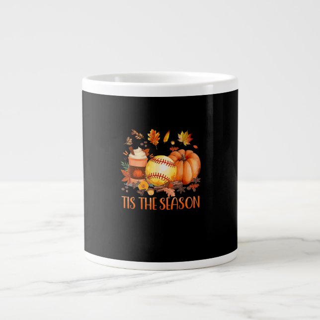 Das ist die Saison Pumpkin Leaf Latte Fall Softbal Jumbo-Tasse (Vorderseite)