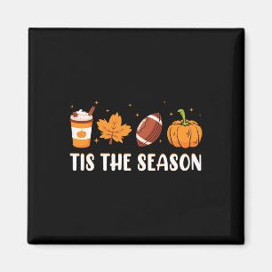 Das ist die Saison Pumpkin Leaf Latte Fall Thanksg Magnet