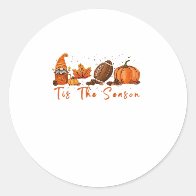 Das ist die Saison Pumpkin Leaf Latte Fall Thanksg Runder Aufkleber (Vorderseite)