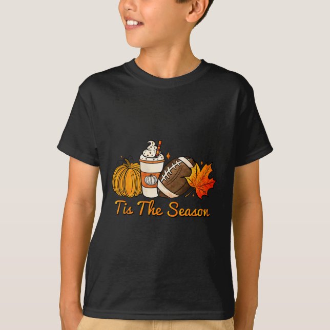 Das ist die Saison Pumpkin Leaf Latte Fall Thanksg T-Shirt (Vorderseite)