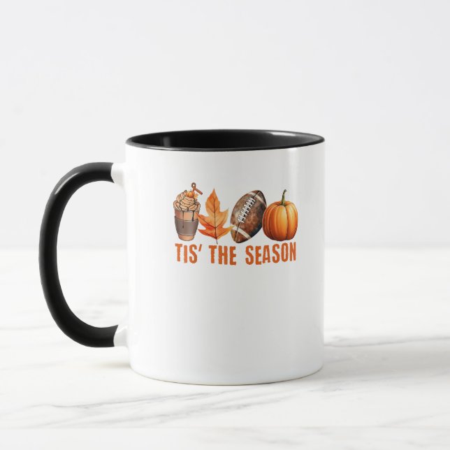 Das ist die Saison Pumpkin Leaf Latte Fall Thanksg Tasse (Links)