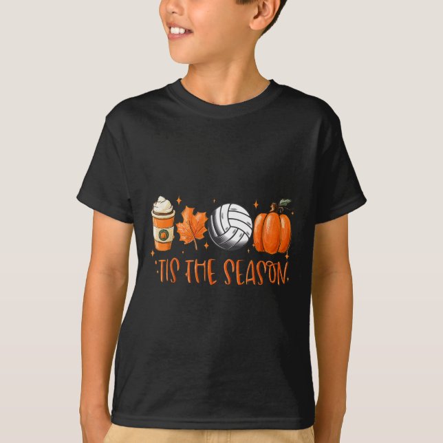 Das ist die Saison Pumpkin Leaf Latte Fall Volleyl T-Shirt (Vorderseite)
