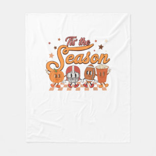Das ist die Saison Pumpkin Leaf Latte Football Cre Fleecedecke