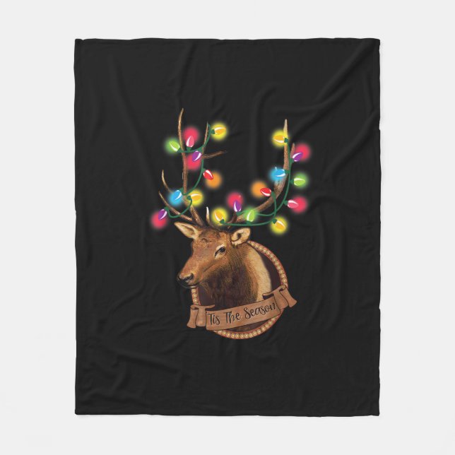 Das ist die Saison Rentier mit Weihnachtslieder Fleecedecke (Vorderseite)