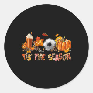 Das ist die Saison Soccer Pumpkin Gewürz-Herbstlau Runder Aufkleber