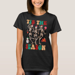 Das ist die Saison tanzen Skelett Weihnachts Retro T-Shirt