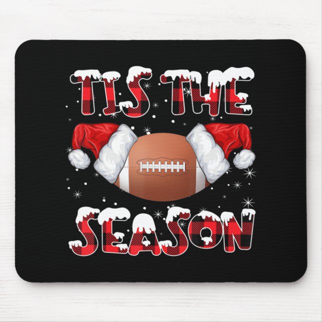 Das ist die Saison Weihnachtsmannmütze Fußball Rot Mousepad (Vorne)