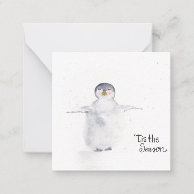 Das ist die Saisonpinguin Mitteilungskarte (Vorderseite)