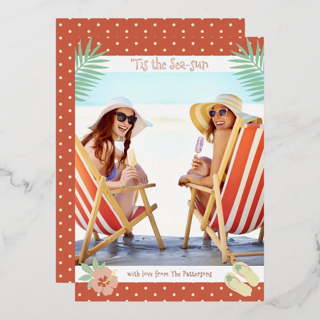 'Das ist die Sonne des tropischen Strandes Sommerf Folieneinladung (Vorderseite/Rückseite)