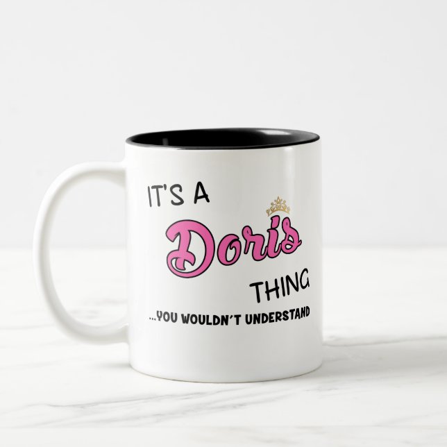 Das ist Doris, was man nicht verstehen würde Zweifarbige Tasse (Links)