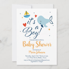 Das ist ein Baby-Dusche Blue Nautic Ocean Einladung