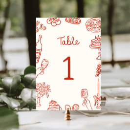 Das ist ein bisschen roter Illustriert Tischnummer