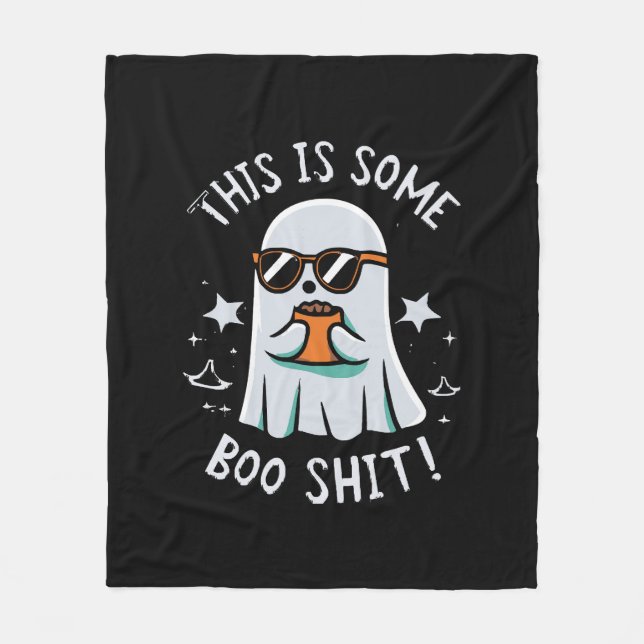 Das ist ein Boo-Blatt Fleecedecke (Vorderseite)