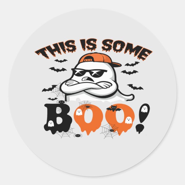 Das ist ein Boo Halloween Funny Ghost Runder Aufkleber (Vorderseite)