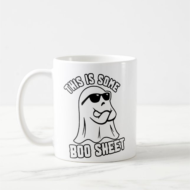 Das ist ein Boo Sheet Funny Ghost Halloween Kaffeetasse (Links)