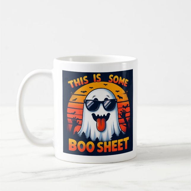 Das ist ein Boo Sheet Funny Halloween Ghost Kaffeetasse (Links)