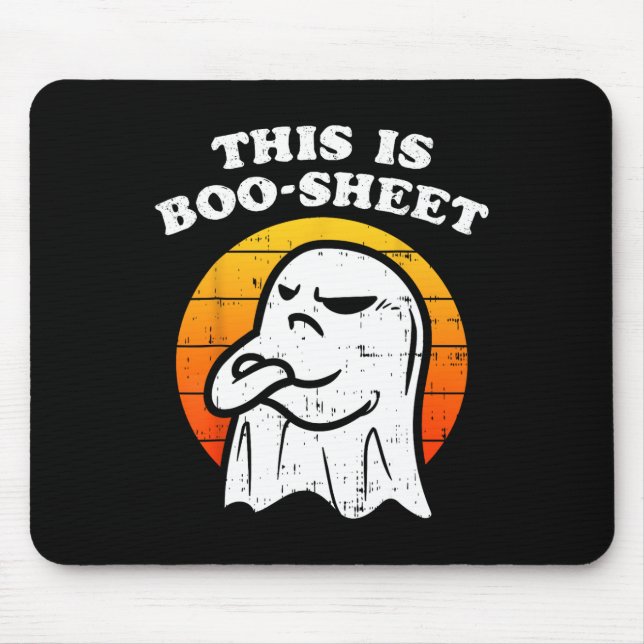 Das ist ein Boo-Sheet Ghost Retro Funny Halloween Mousepad (Vorne)