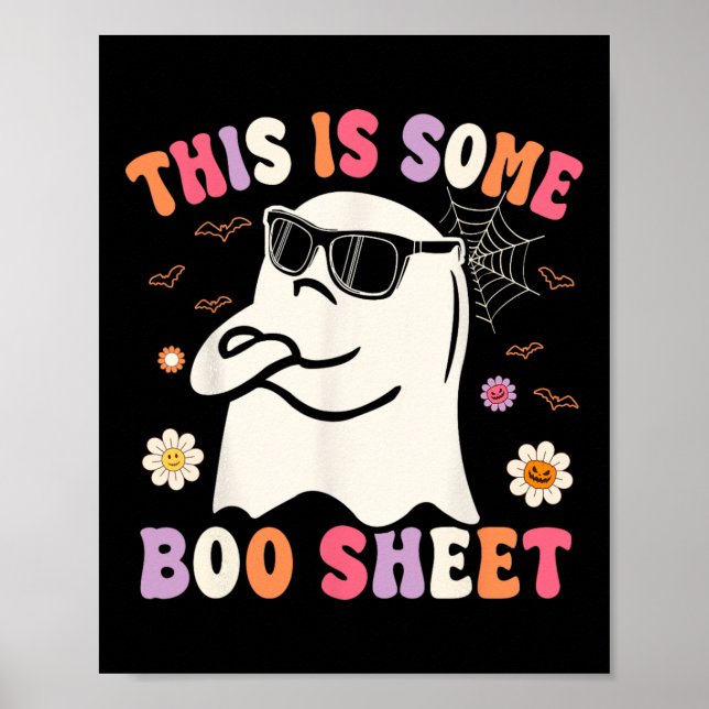 Das ist ein Bootblatt Retro Groovy Ghost Hallowee Poster (Vorne)