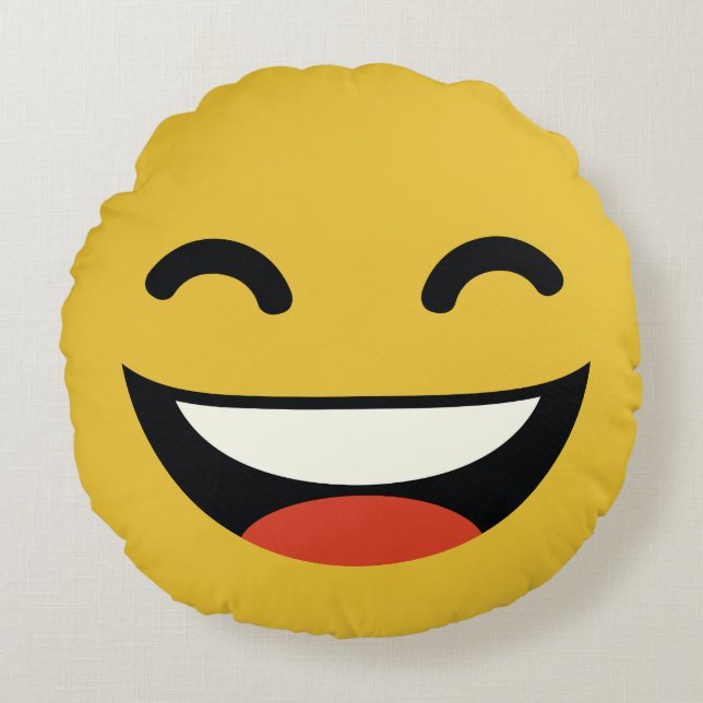 das ist ein glückliches Typ emoji Rundes Kissen (Vorderseite)