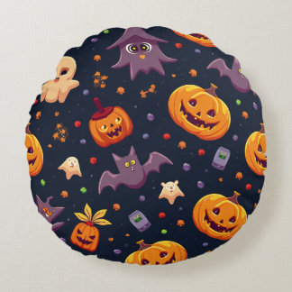 Das ist ein Halloween-Kissen. Rundes Kissen