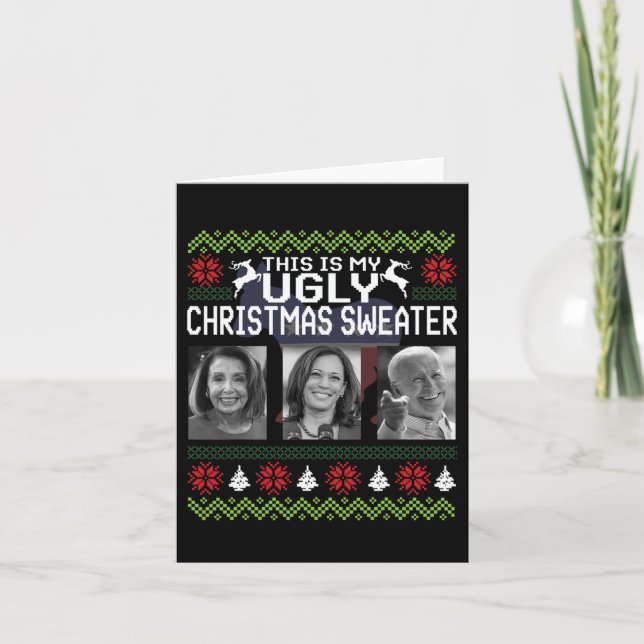 Das ist ein hässlicher Weihnachtssüßer Joe Biden H Karte (Vorderseite)