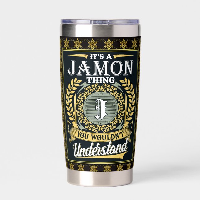 Das ist ein Jamon, das man nicht verstehen konnte Thermobecher (Rückseite)