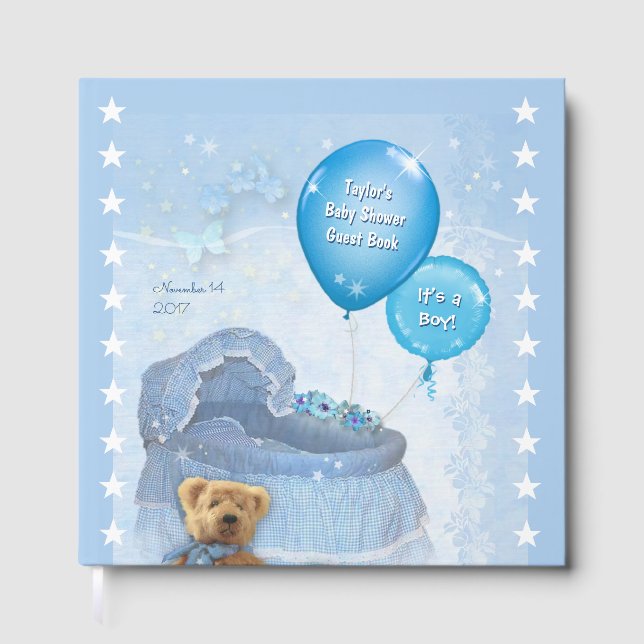 Das ist ein Junge! Babyparty Gästebuch (Vorderseite)