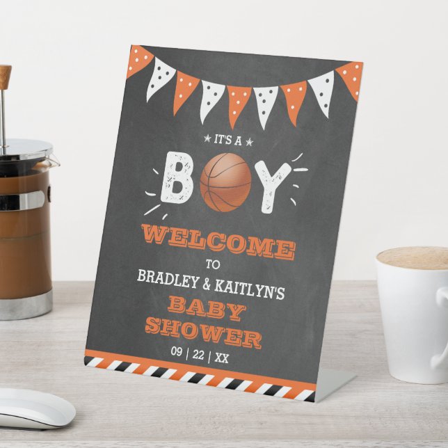 Das ist ein Junge! Basketball Themed Baby Dusche E Sockelschild (In SItu)